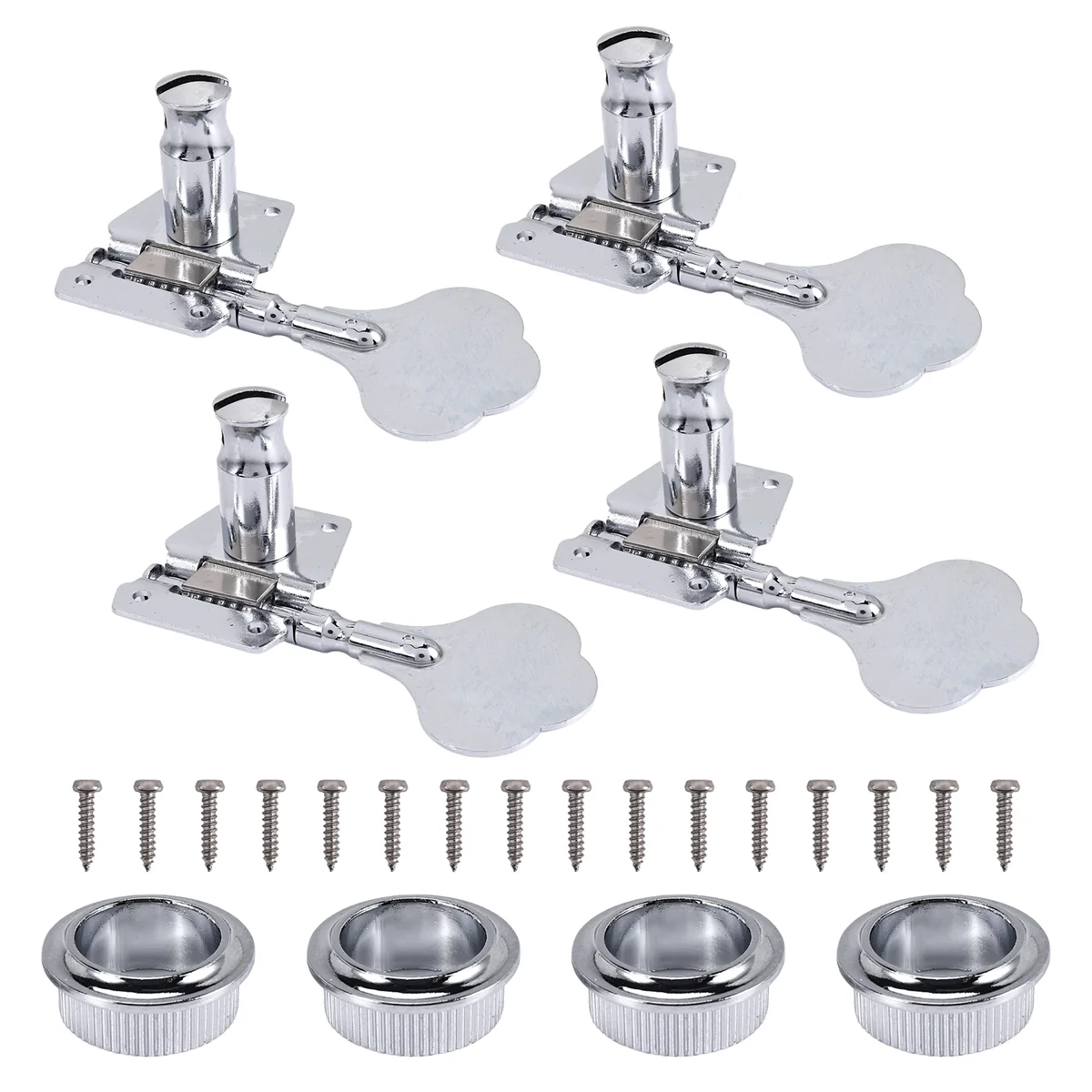 4Pcs Guitar Tuning Pegs Electric Bass Tuner Peg Guitar Open Gear Tuning Pegs Machine Heads for Fender Jazz Bass Guitar Silver