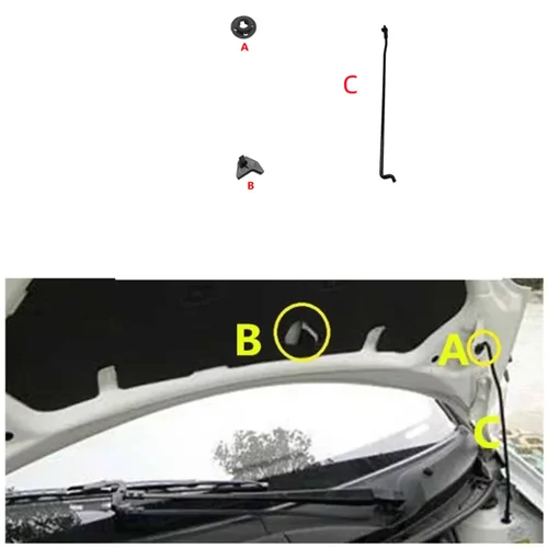 Base de Clip de plástico para varilla de soporte de cubierta de coche para Geely Panda LC GC2 GC3