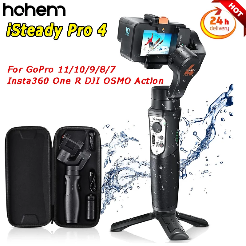 

Hohem iSteady Pro 4 Camera Gimbal 3-Axis Handheld Stabilizer for Gopro Hero 11 10 9 8 7 6 5 Osmo Action Insta360 One R DJI 3