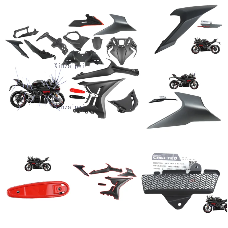 

ДЛЯ CFMOTO 450SRS 2024, туманный серебристый, черный корпус мотоцикла, обтекатель 2024 450 SRS, защитная крышка, оригинальные аксессуары