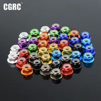 4pcs CNC Aluminum Flange Nylon Lock Nut M4 Multicolor for 1/10 1/14 RC Car Truck Crawler Drift TRX4 SCX10 SCANIA Universal Part