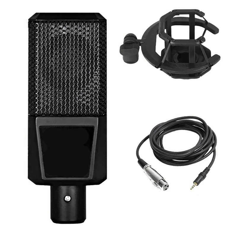 

D241 Professional Studio Condenser Microphone Bundle With Mic Holder For Record Broadcast Easy Install Easy To Use