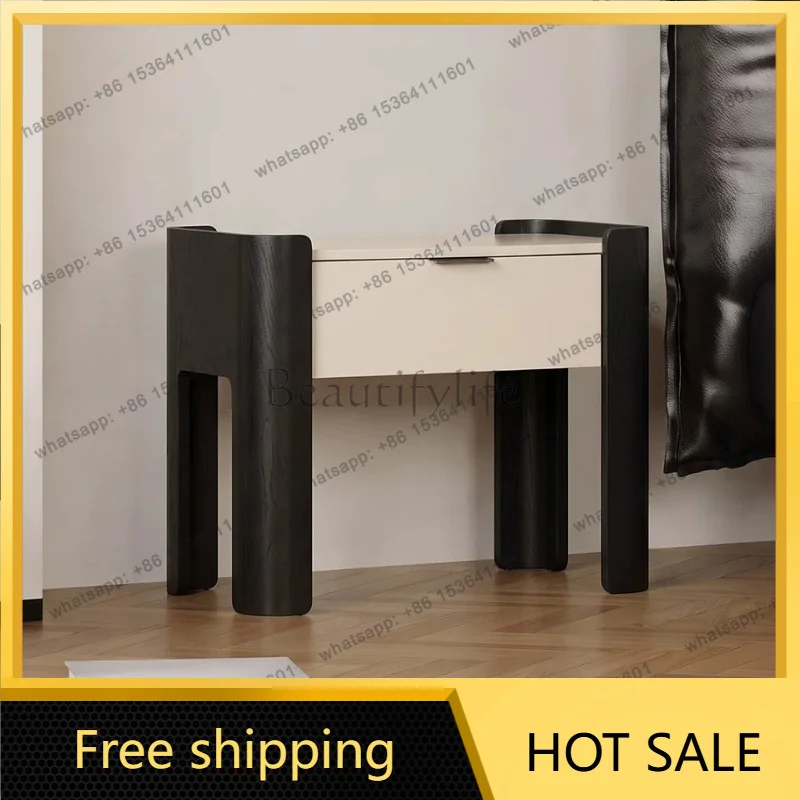 PG Italian minimalist suspended bedside table simple modern drawers storage black and white contrasting color storage cabinet