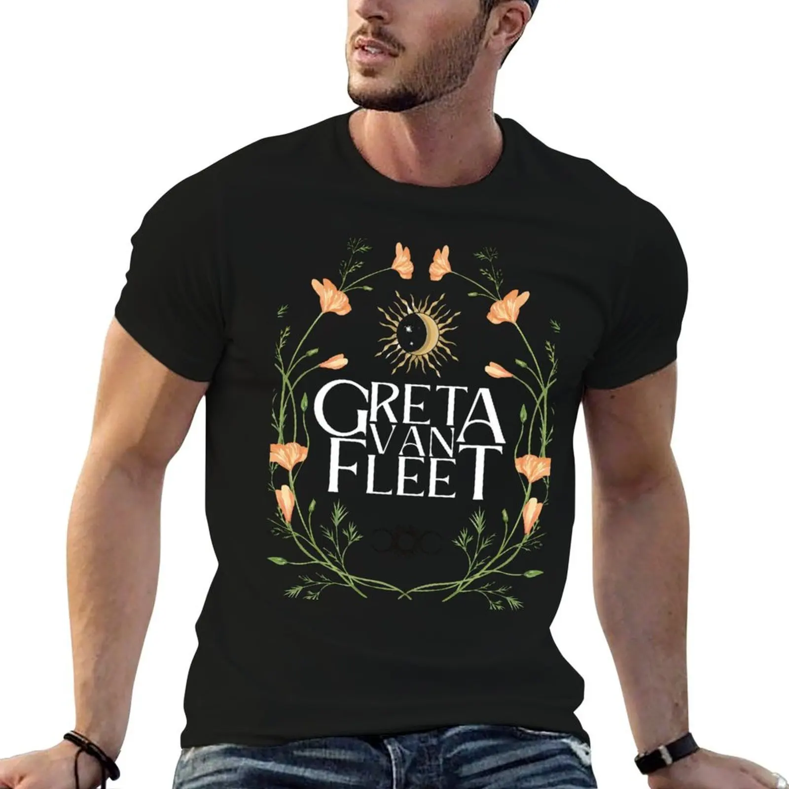 Greeta van fleet7 Greta Van Fleet Shirt T-Shirt funny t shirts dark humor men t shirt cotton 100% T-Shirt