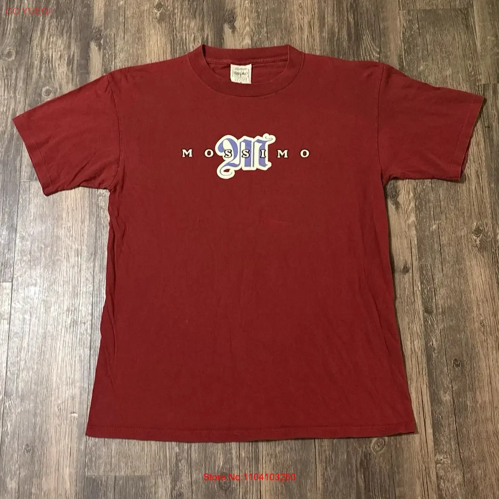 Camiseta de doble cara Mossimo VTG de edición limitada para hombre, color rojo, talla M, estilo vintage, lavada, elástica, cómoda y transpirable