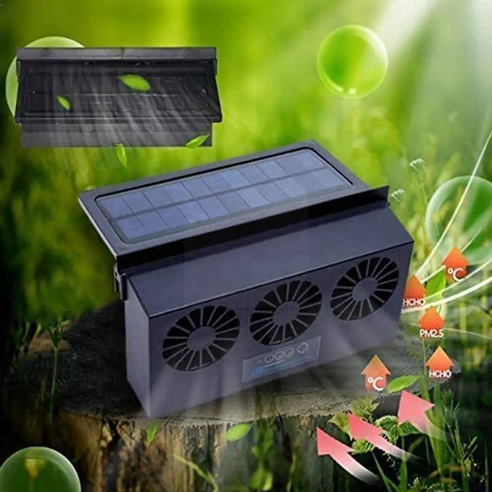 

6th Generation Car Ventilation USB Exhaust Fan Cooler Powered Air Auto Power Ventilator Solar Supply Vent Dual-mode I9Y2