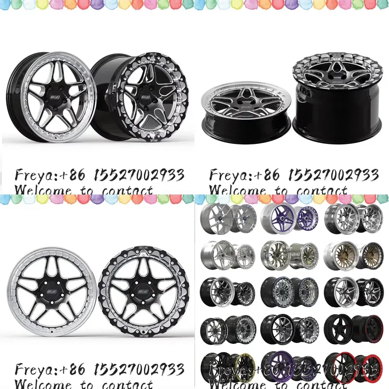 18x5 18x12 5x120 Forged Drag Wheels Front Runner Rear Beadlock Black Milled Custom Finish for C7 Z06 Corvette Drag Racing