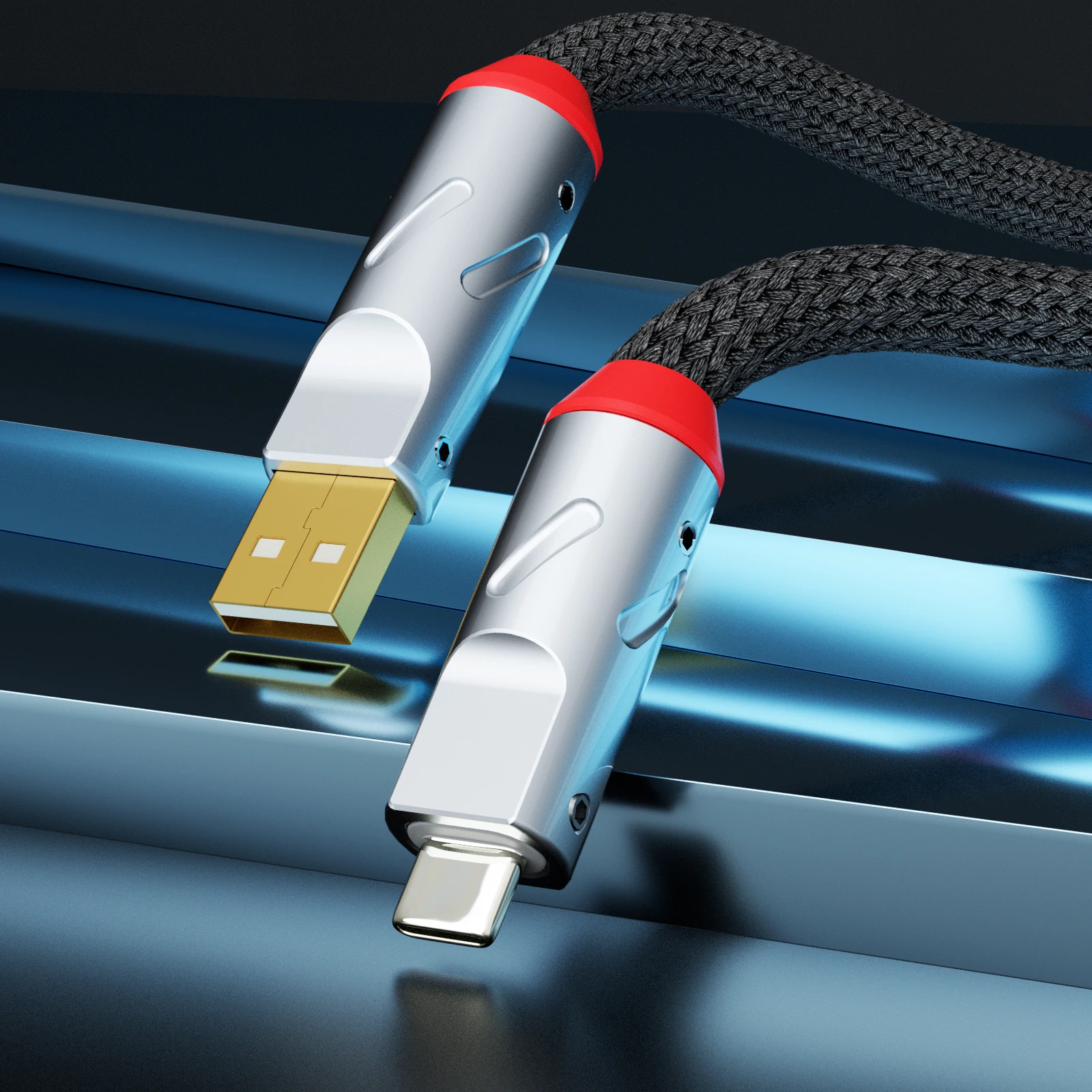 

Monosaudio Pure Silver USB2.0 Type C To C Audio Data Cable Mobile Phone Headphone Amplifier OTG Audio Adapter Wire