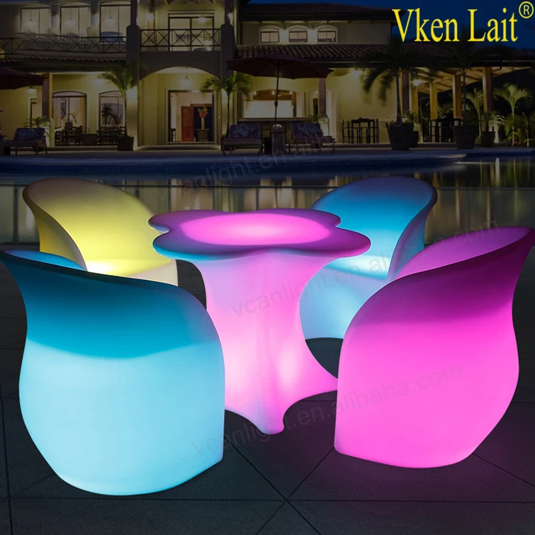 Illuminated LED Chair Portable Inflatable hard Sofa Lounge Chair for Living