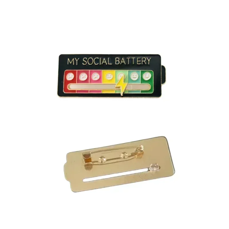 Smiling Face Mood Conversion Brooch Social Power Lightning Sliding Expression Brooches Chest Badge Clothes Bags Accessories Pins