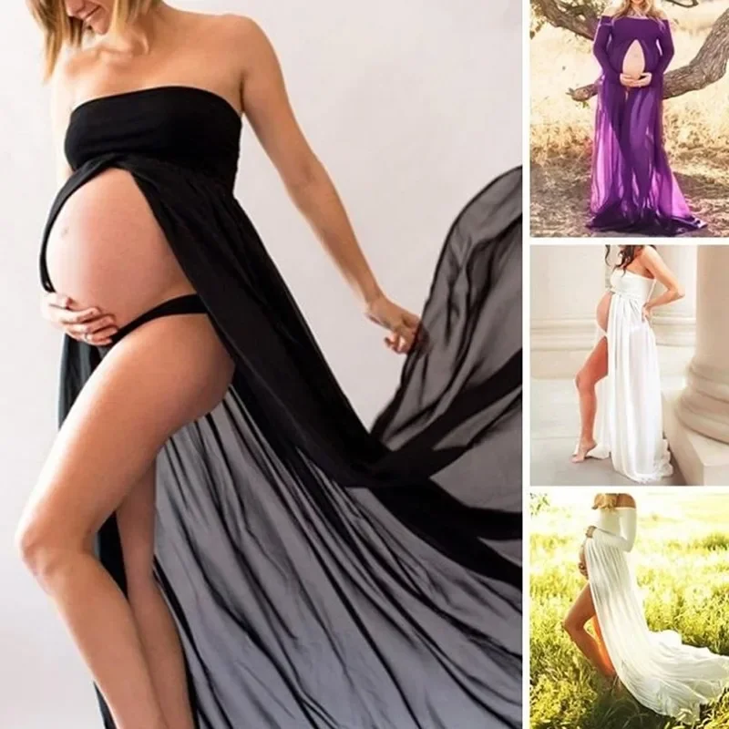 Maternity Photography Props Maxi Gown Lace Dress Pregnant Women Shooting Photo Summer Dress