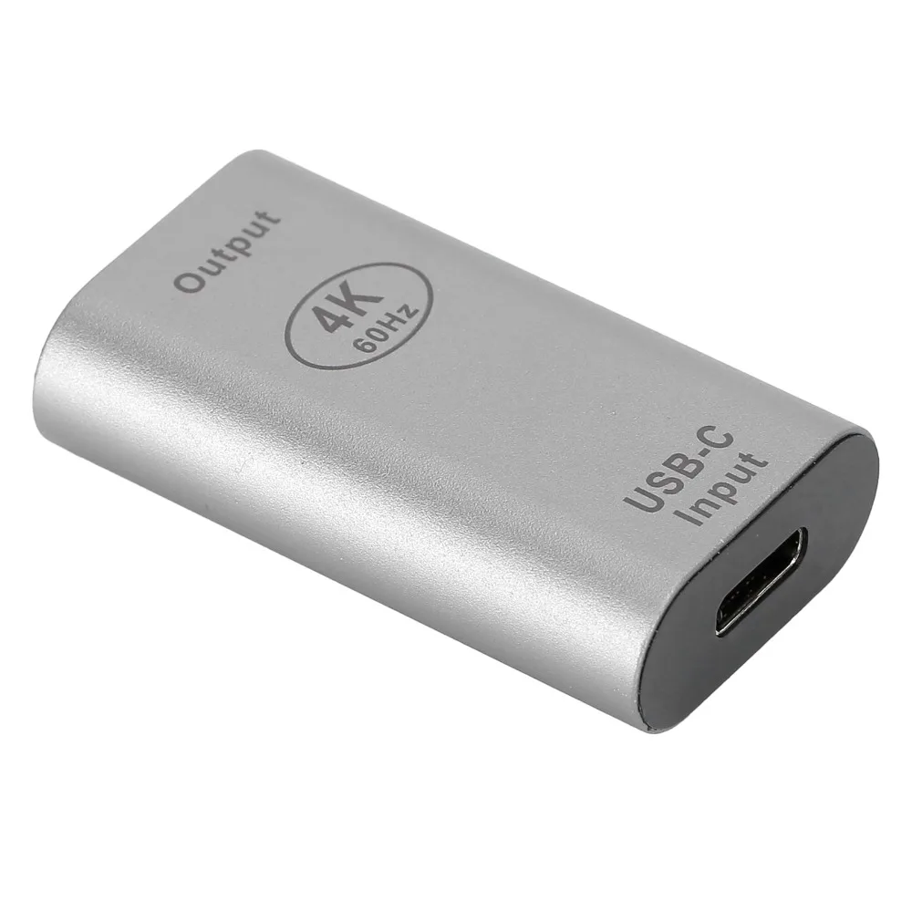 4K 60Hz Type C to HD Adapter Aluminum Alloy Shell Plug and Play Female to Female Adapter USB C to HD Converter