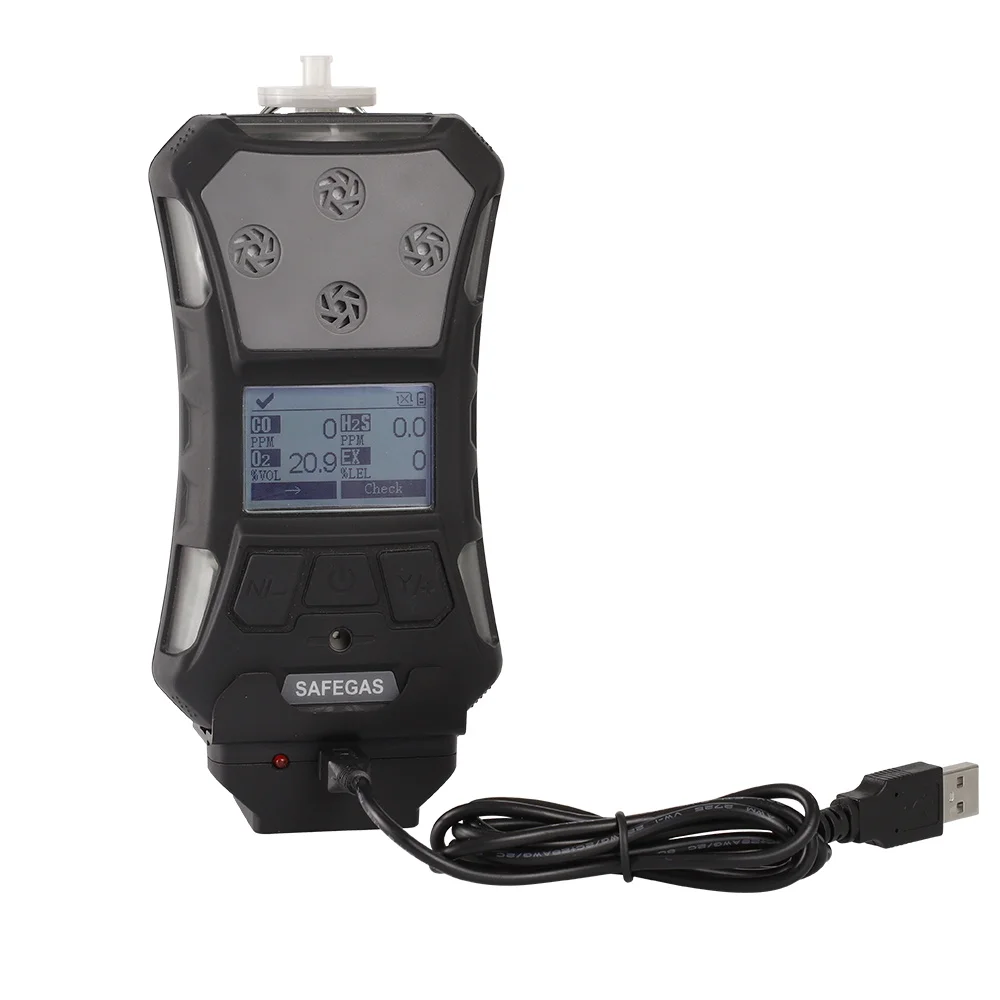 Handheld Gas Sensor Pump Diffusion Dual Use Gas Analyzer CO H2S CO2 HCL CL2 O2 6 in 1 Gas Detector 2% FS