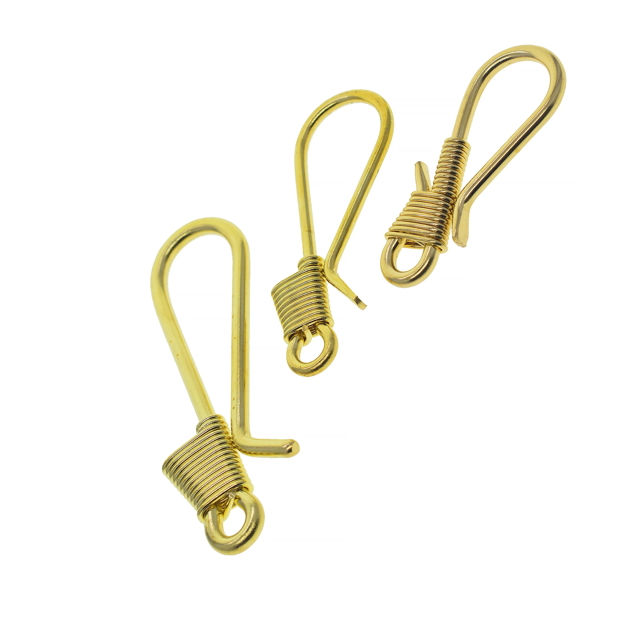 3 styles Solid raw brass Creative simple Japanese 5mm thick wire wrapped U hook for DIY Keychain EDC lanyard housewarming Gift
