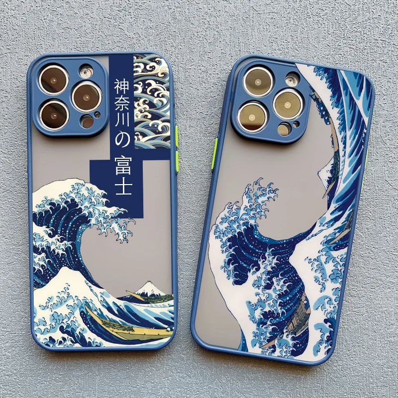 Fashion Japan The Great Wave Of Kanagawa custodia per telefono per iPhone XS X XR 13 12 Mini 11 14 15 16 Pro Max 7 8 Plus Cover Art Fundas