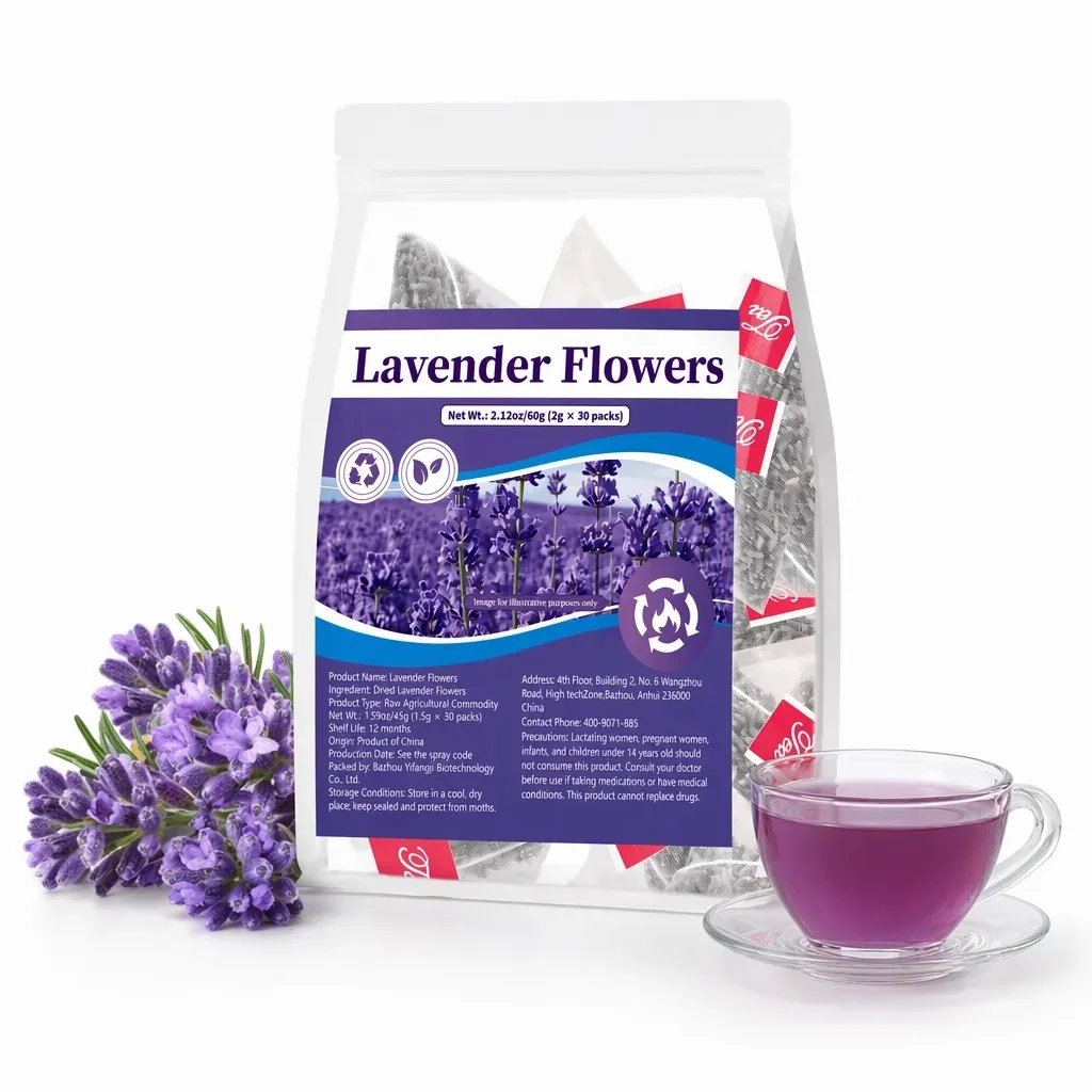 Premium Lavender Flower Tea Bags - Natural Herbal Tea, Targeted Stress Relief & Relaxation for Sleep, Caffeine-Free, Non-GMO