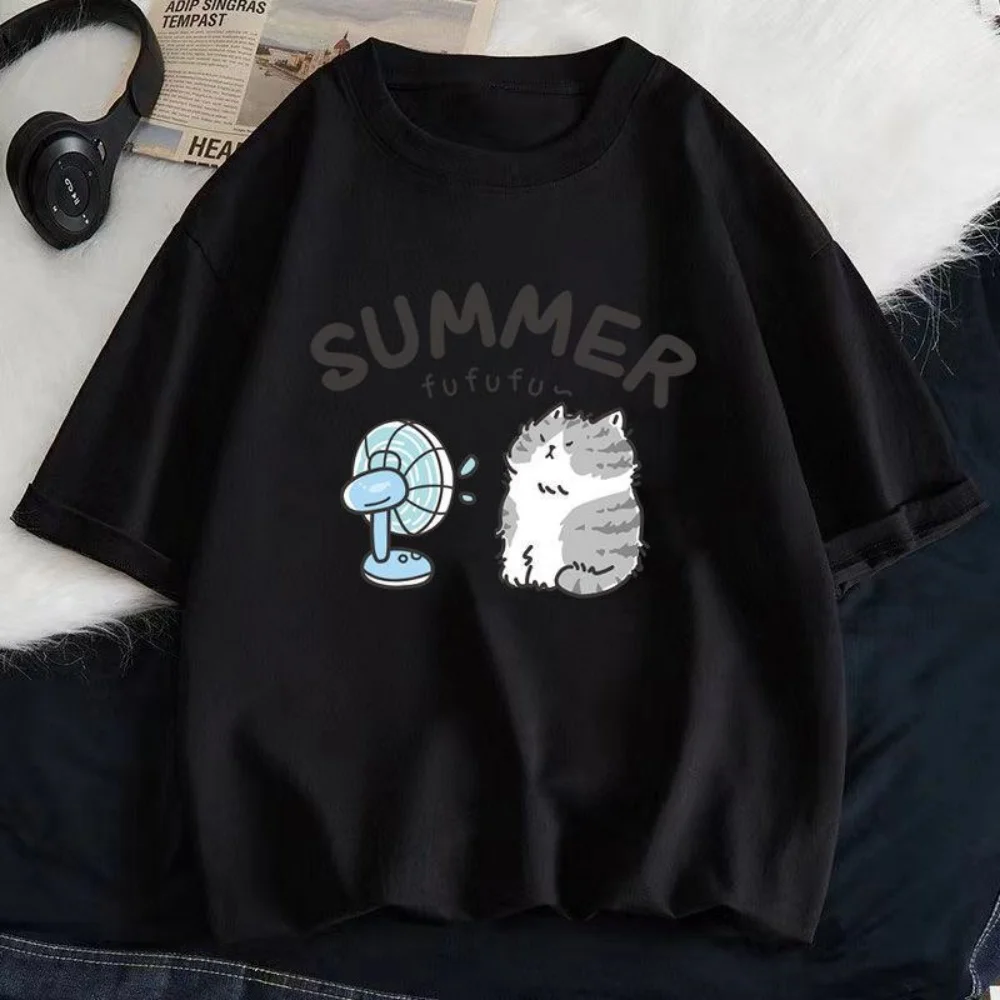 Mode 3d Print Tees Sommer Kawaii T-shirt Japanischen Cartoon Nette Katze Kurzarm T-shirt Haustier Grafik Bluse Streetwear Kleidung