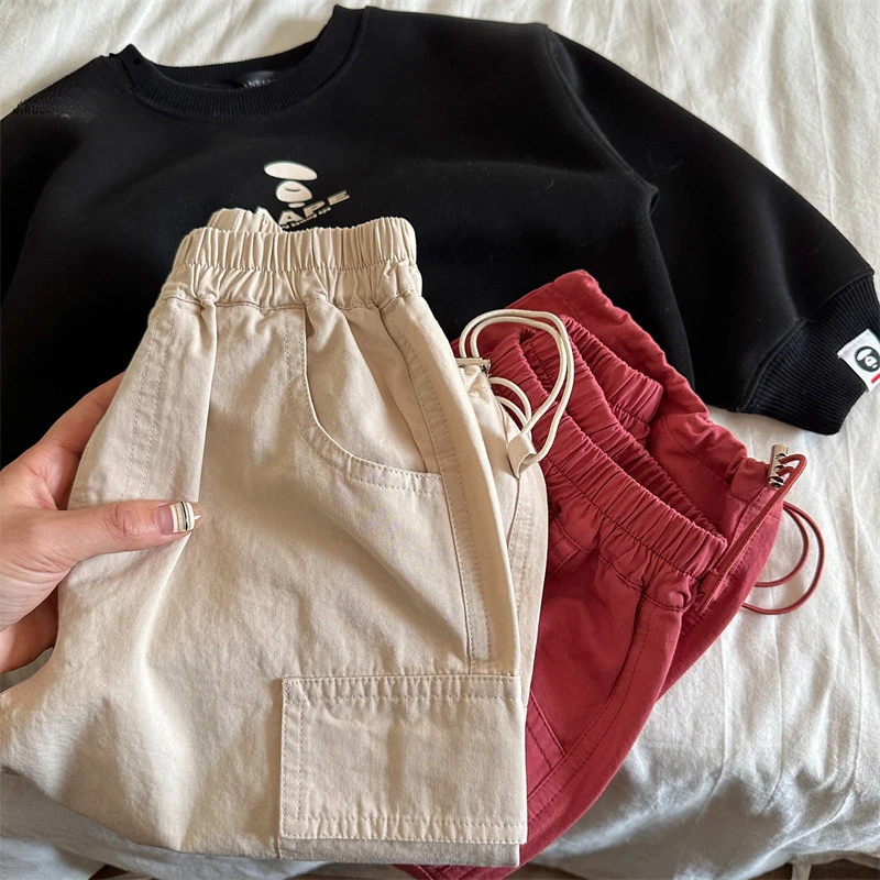 Kids Pants Girdle Overalls Baby Wide Leg Pants Girls Pants Teenage Girls Clothing Cargo Winter Clothes for Boys image 6