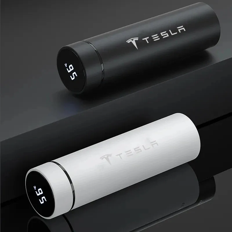 Car 500ml Intelligent Temperature Display Insulating Cup For Tesla Model 3 Model Y Model S Model X Auto Interior Accessories