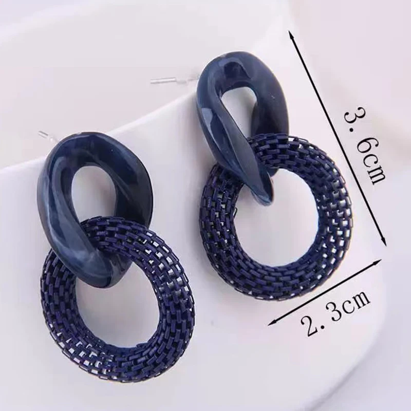 Voikukka Jewelry Acrylic Chain Drop Color Earrings For Women Mesh Design Korean Pop Accessories Wholesale