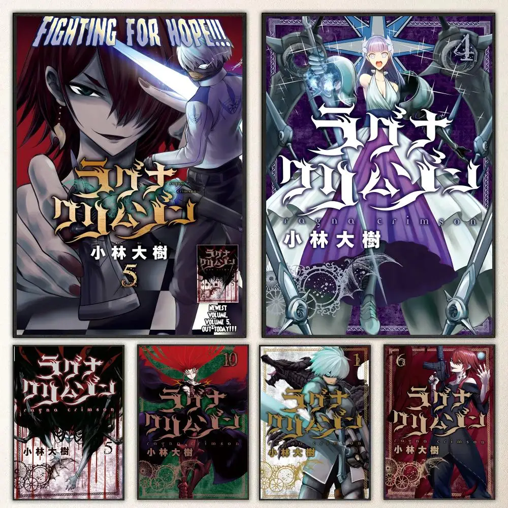 Póster de Anime Ragna Crimson, pegatinas de póster de alta definición, adecuadas para dormitorio, sala de estar, decoración del hogar
