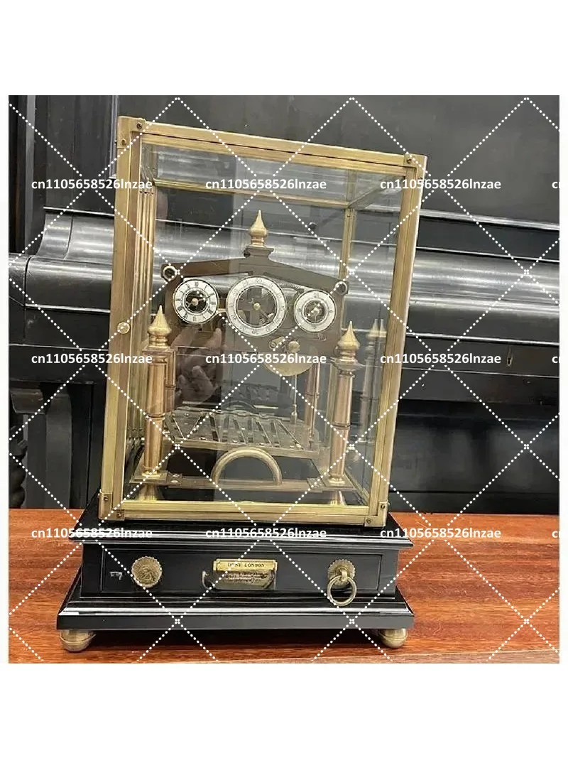 Antique Mechanical Metal Table Clock Vintage Living Room Decor Desk Accessory