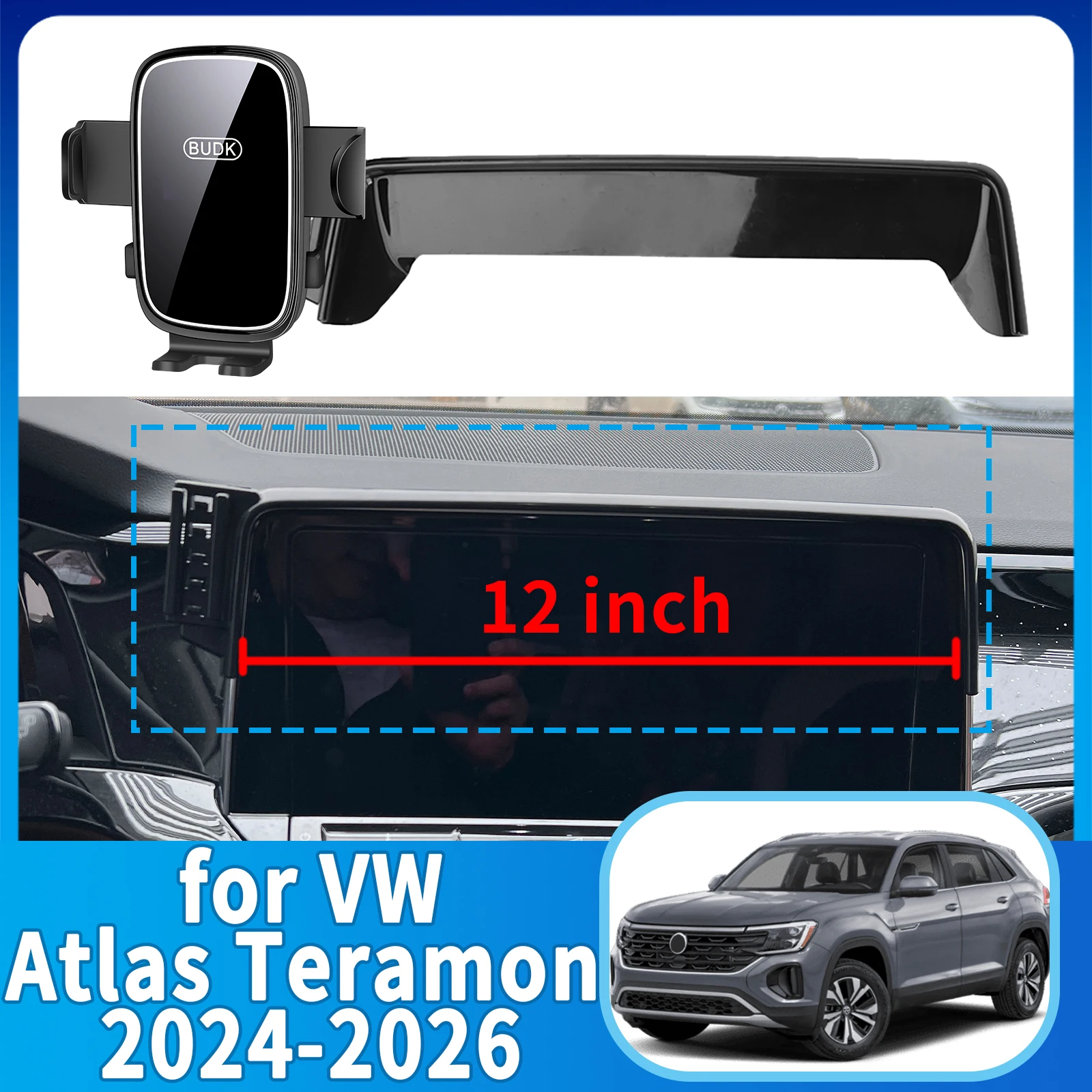 

Подходит для держателя телефона VW Atlas Teramont 2024 2025 2026, кронштейн для крепления экрана приборной панели, простая установка ​ ​ Автомобильные аксессуары