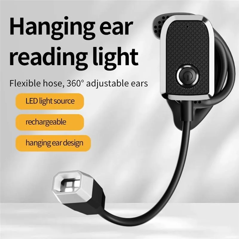 A92Z Eye-Caring For Reading Light Ear Clip, Night Lamp 360°, 3 Colors& 3-Brightness Levels- Ideal For Kids& Adults Study In Bed