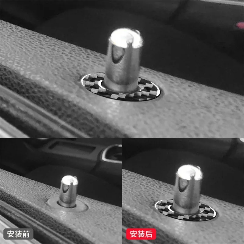 Carbon Fiber Interior Modification Parts, Door Lift Lock, Decorative Stickers, MODEl for Dodge 15-23 Warhorse