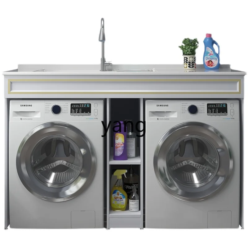 YJQ double washing machine cabinet balcony laundry cabinet combination corner cutting integrated dryer significant other