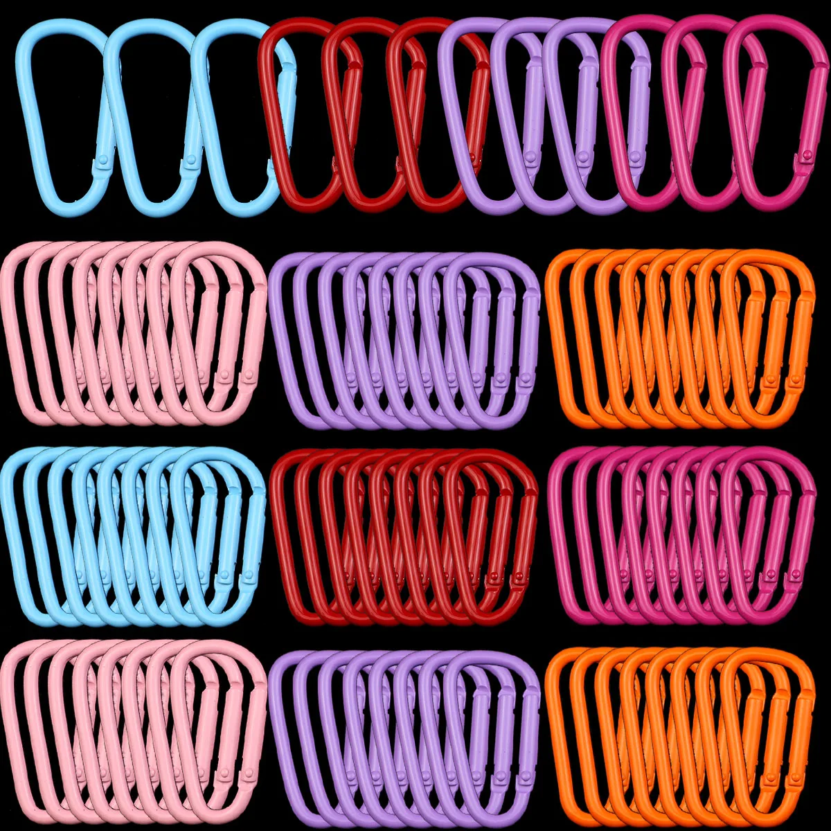 35mm 2~20pcs D-shaped Climbing Buckle Colorful Mixed Alloy Buckle Spring Buckle Keychain Hook For Jewelry Making DIY Accessories