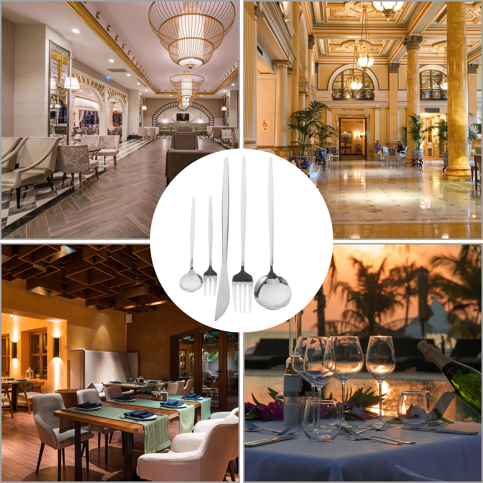 

1 set 1 Stainless Steel Steak Cutlery Set Fork Dessert Spoon Dinner Silverware Western Tableware Reusable Flatware Portable Home