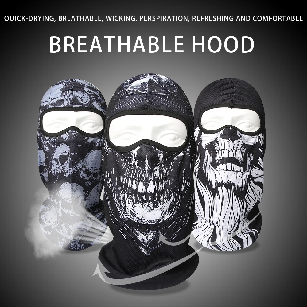 Skull Balaclava Mask Men Cycling Cap Snowboard Ski Face Cover Motorcycle Bicycle Hat Bandana Scarf Neckwarm Breathable Windproof