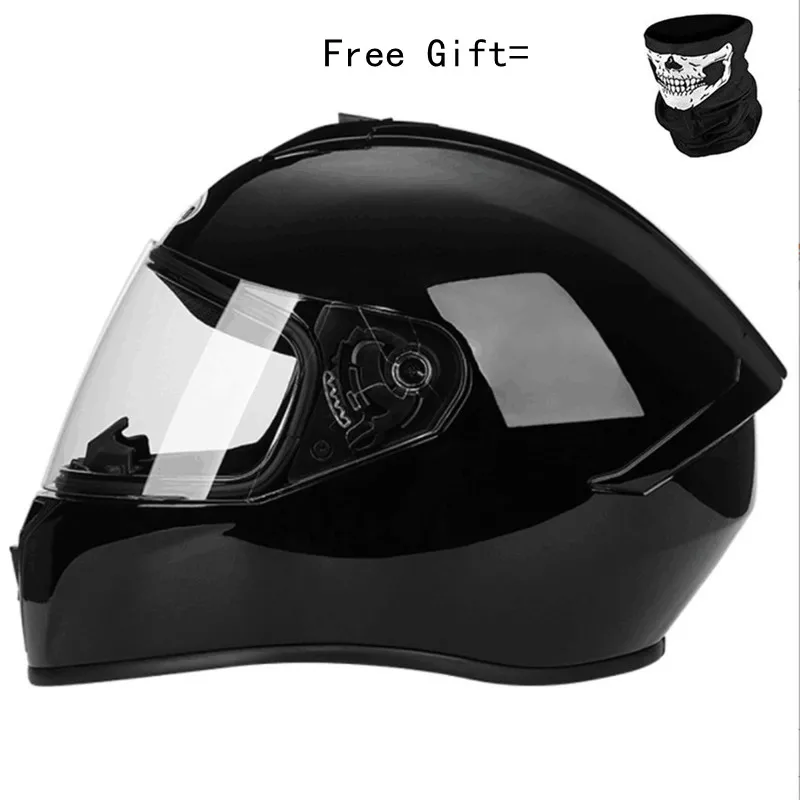 

Gloss Black Full Face Motorcycle Helmet Vintage Motorbike Helmet Cruise Dot Approved Ce M L Xl