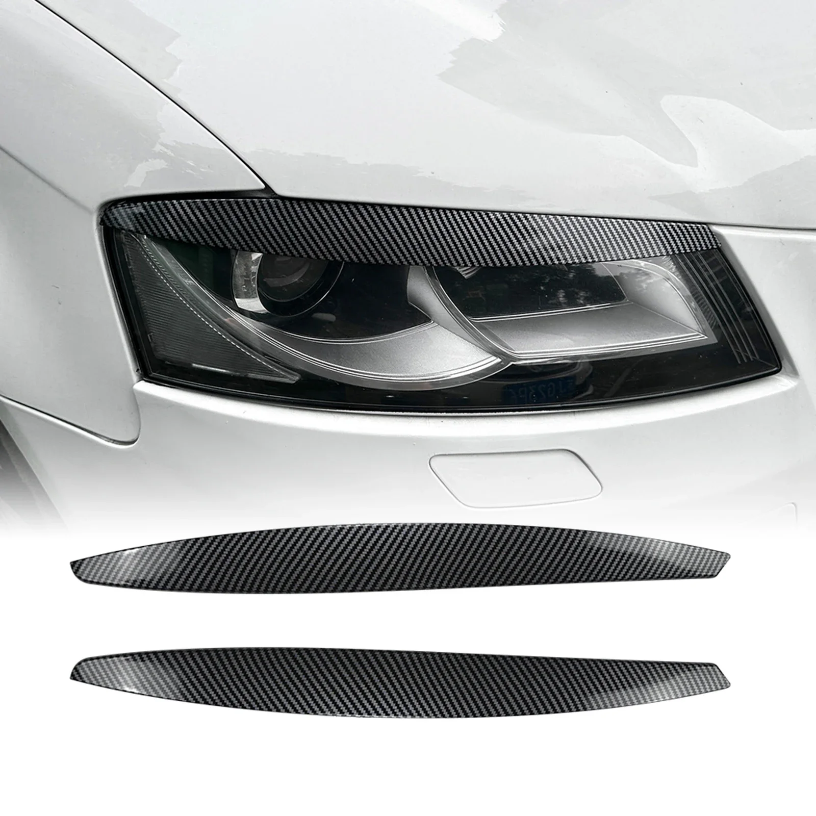 Pop For Audi A3 8P 2004-2013 Headlight Eyebrow Headlamp Eyelid Trim Front Head Light Lamp Cover Brow Lid Sticker Decoration Stri