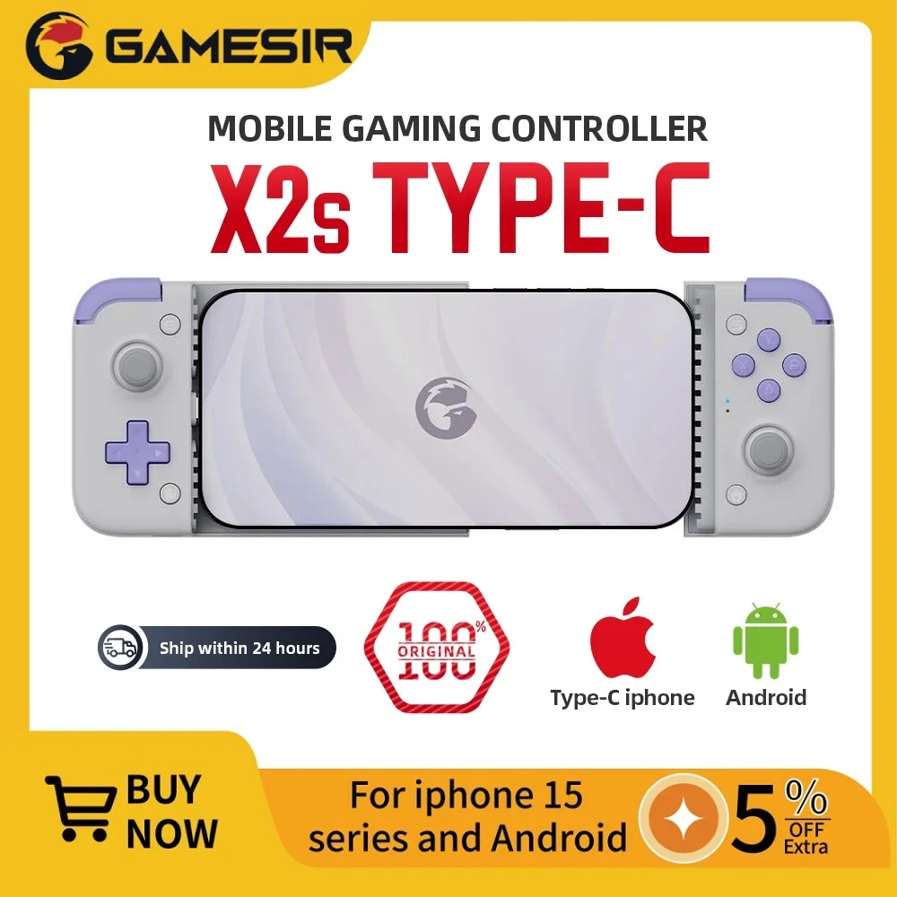 Gamesir x2s ゲーマーの携帯電話コントローラー,ホール効果のあるモバイルコントローラー,iPhoneコントローラー,AndroidタイプC,クラウド