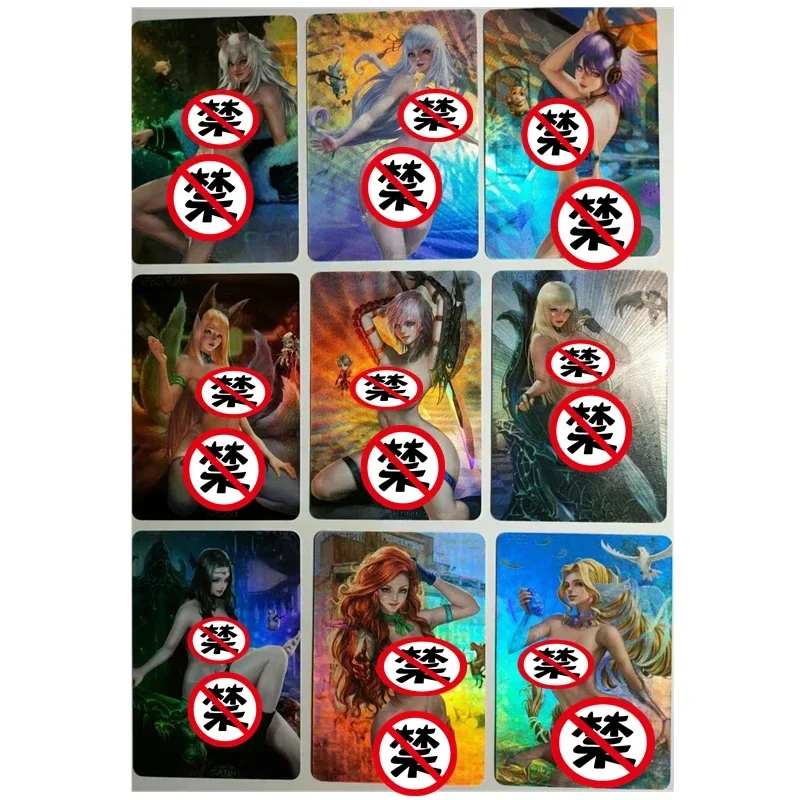 

9 шт./компл., сделай сам, скрытая аниме-карта, красота и куклы, серия Ahri ACG, сексуальная телесная карточная игрушка, подарочная игра, домашние аниме-коллекционные карты с комиксами