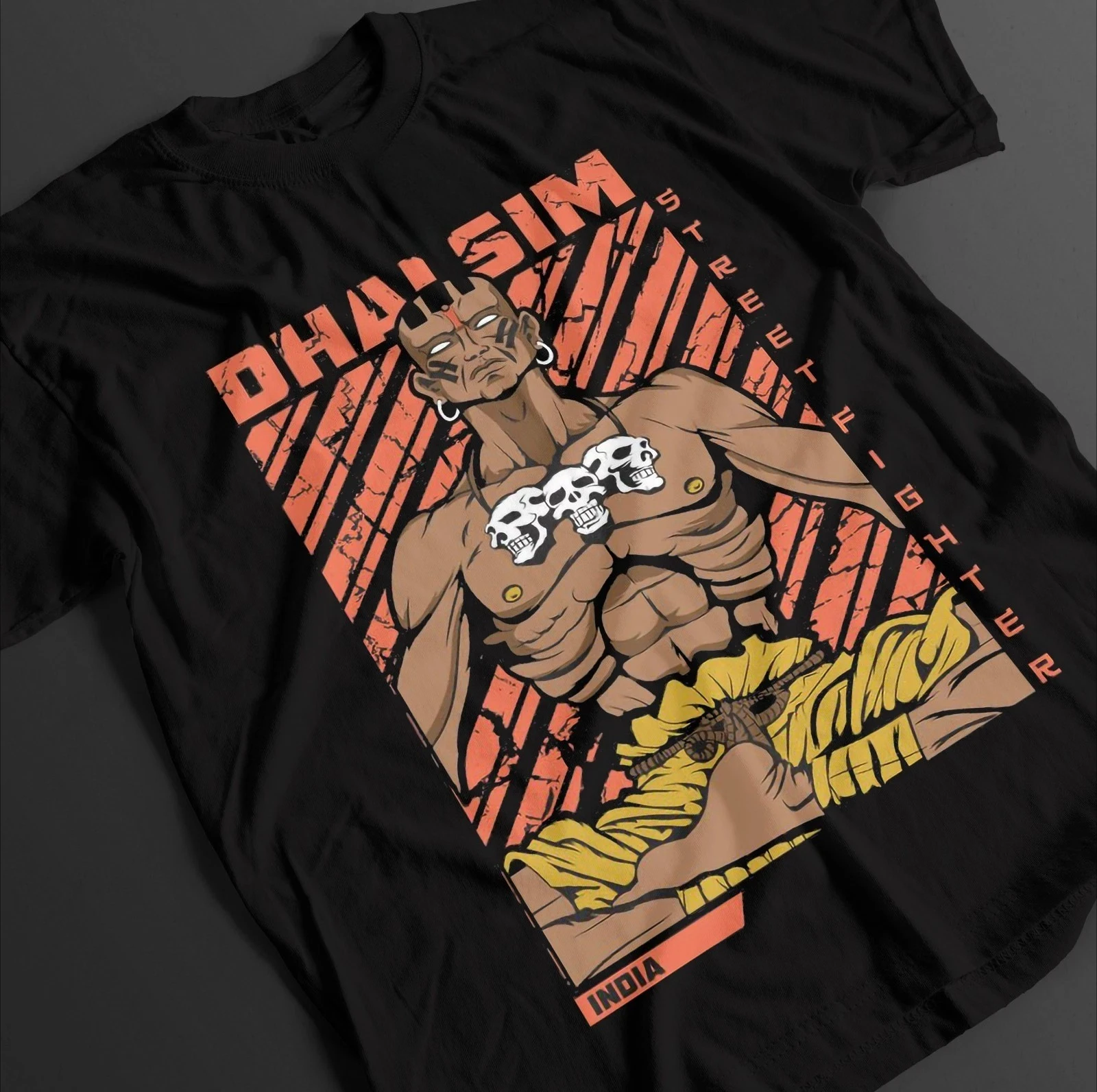 Camiseta Vintage de Anime Street Fighter Dhalsim para Hombre, Verano 2026, Camiseta Unisex de Anime y Manga, Camiseta para Amantes del Anime, Camiseta con Gráficos de Anime