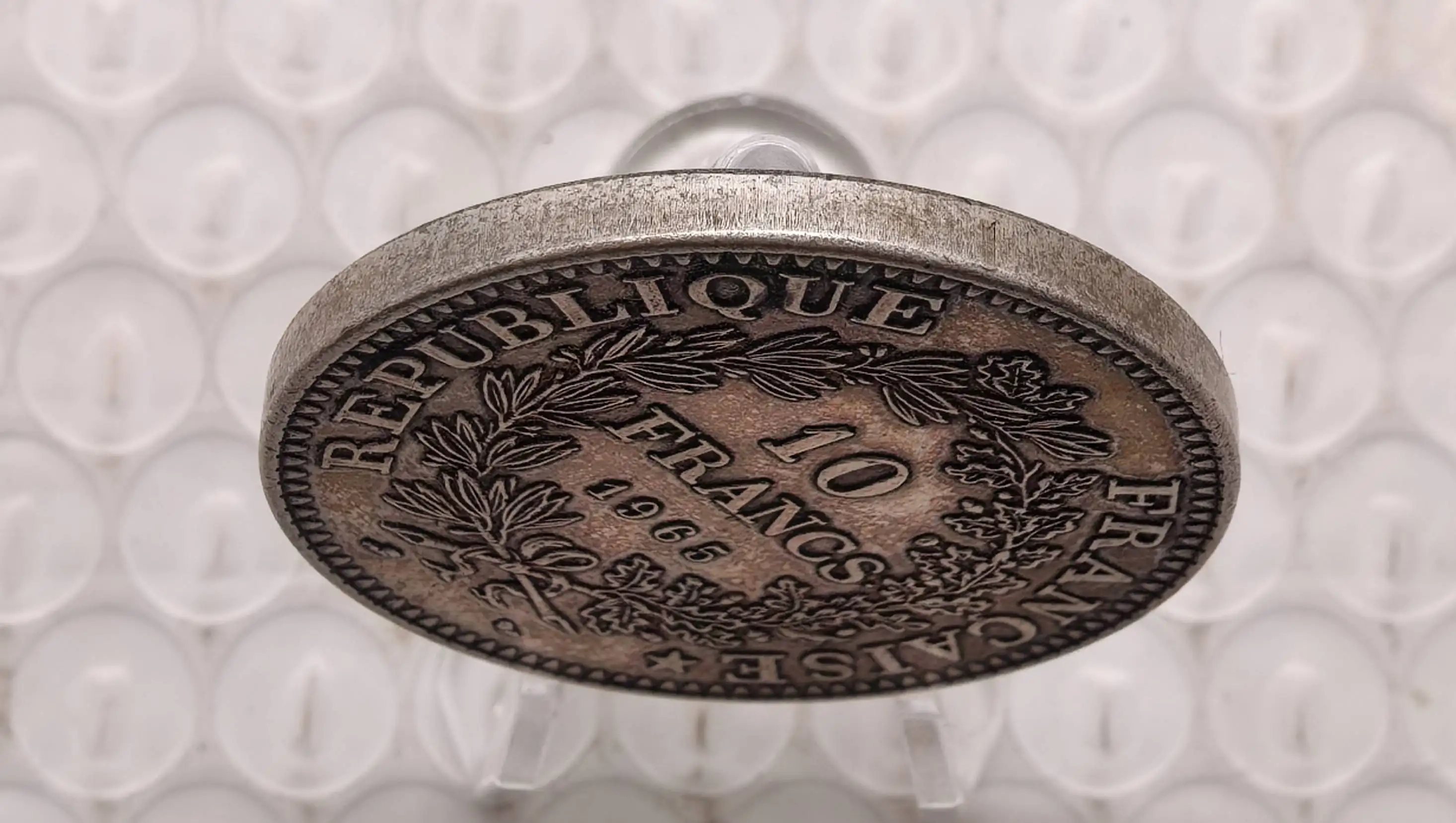 عملة نسخة مطلية بالفضة لفرنسا ، ، 10