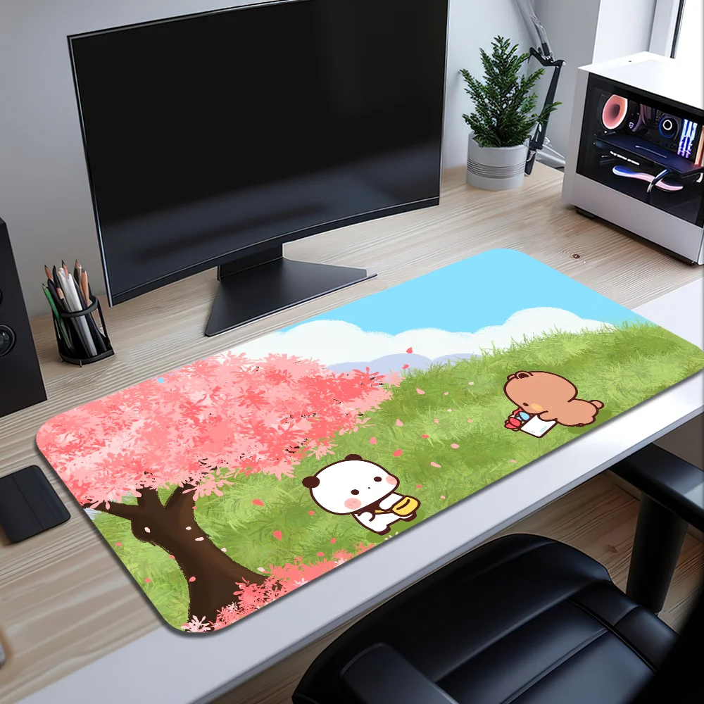 Cute BUBUDUDU Panda Cartoon S Mouse Pad Large Desk Mat Keyboard Ergonomic Office Rubber Game PC Non-slip Anti-fray Home Custom B