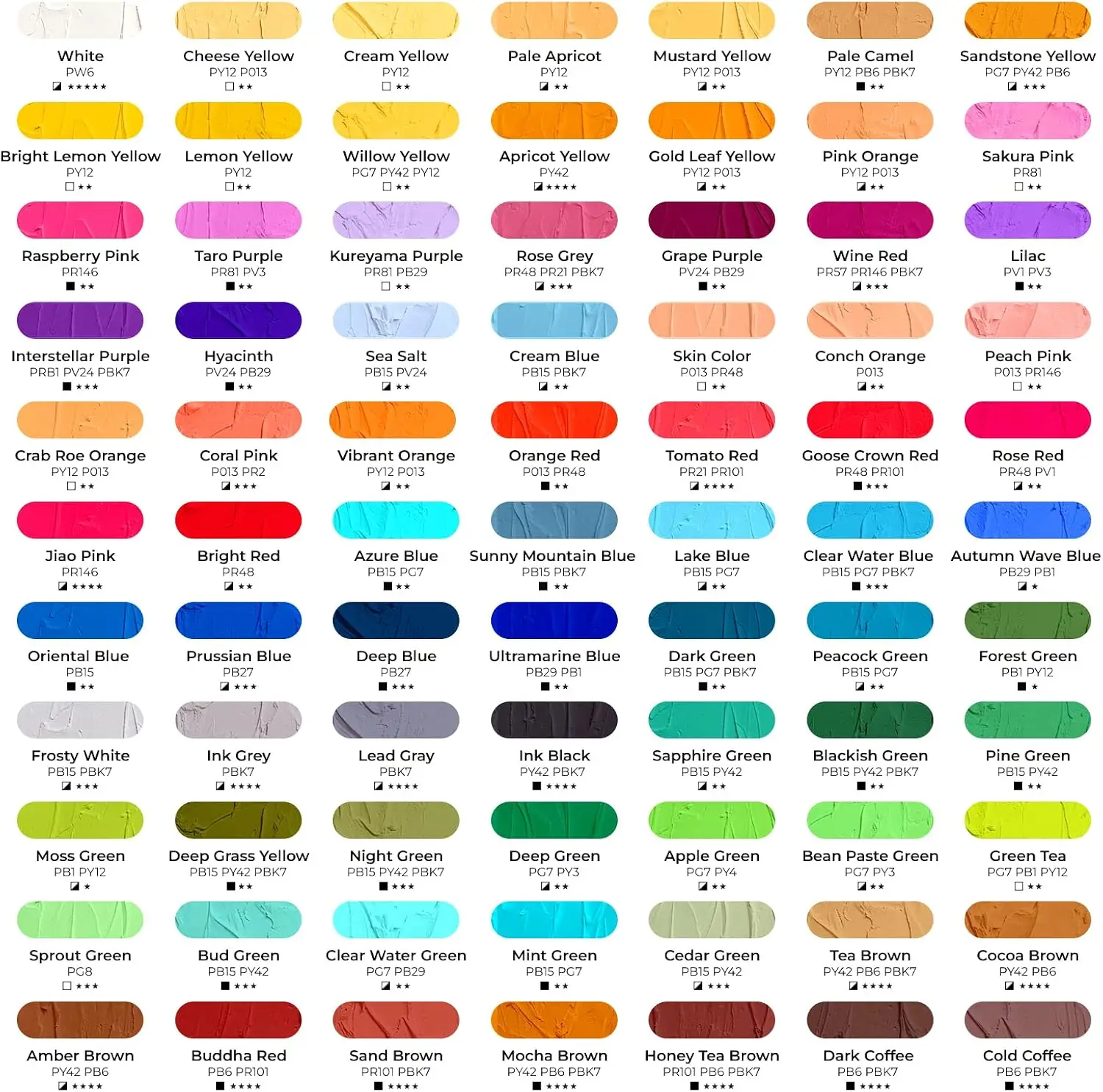 LIGHTWISH Soft Oil Pastels 77 Colors Floral Theme 78 Count 2 White Smooth High Lightfastness Artist Drawing Gift Kit for Student