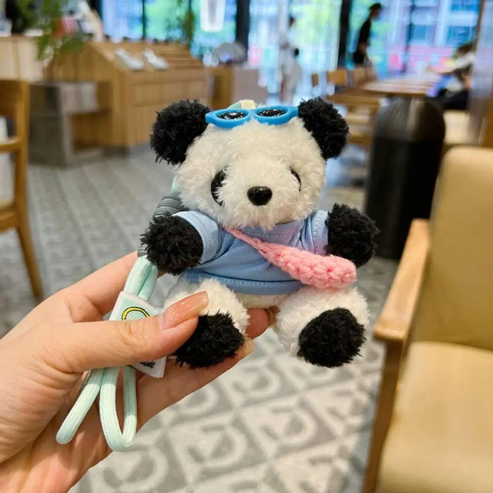 

Funny Cute Cartoon Cartoon Panda Doll Keychain Stuffed Fluffy Soft Bag Charm Kawaii Lovely Little Bear Pendant Small Gifts