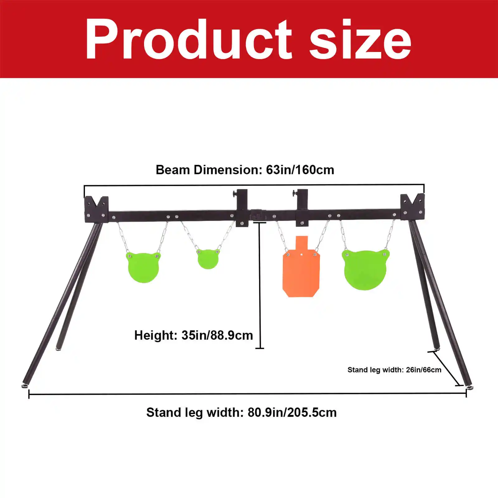 الهدف الفولاذي لمجموعة نظام حامل الهدف للرماية، أهداف صورة ظلية بسمك 3/8 بوصة × 12 بوصة، أهداف غونغ بسمك 3/8 بوصة وسميكة 6 بوصة