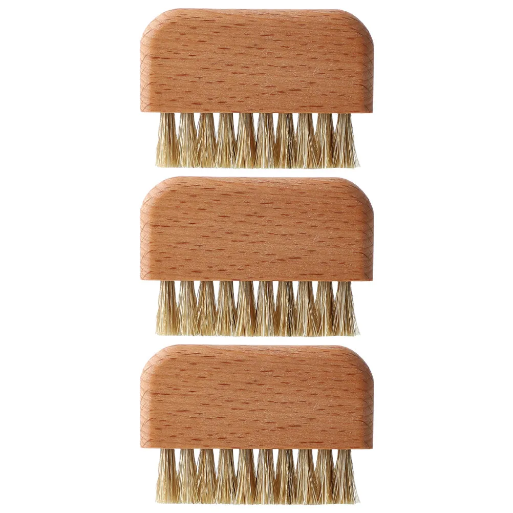

3pcs Nail Brushes Wooden Fingernail Cleaning Tools Scrubber Portable Manicure Supplies H Foot Dirt Remover Travel Use