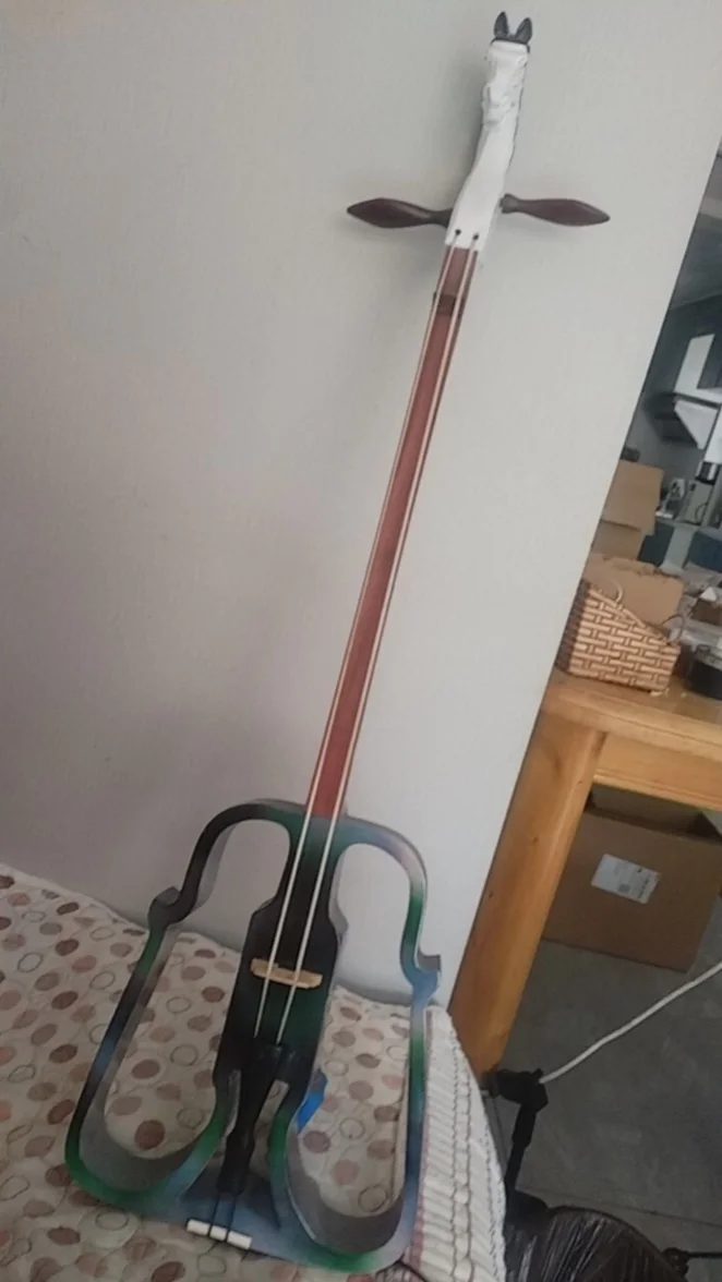 Electric Morin Khuur Mongolian String Instrument, Support Headphone & Speaker Connection, No Disturbing Others for Practice