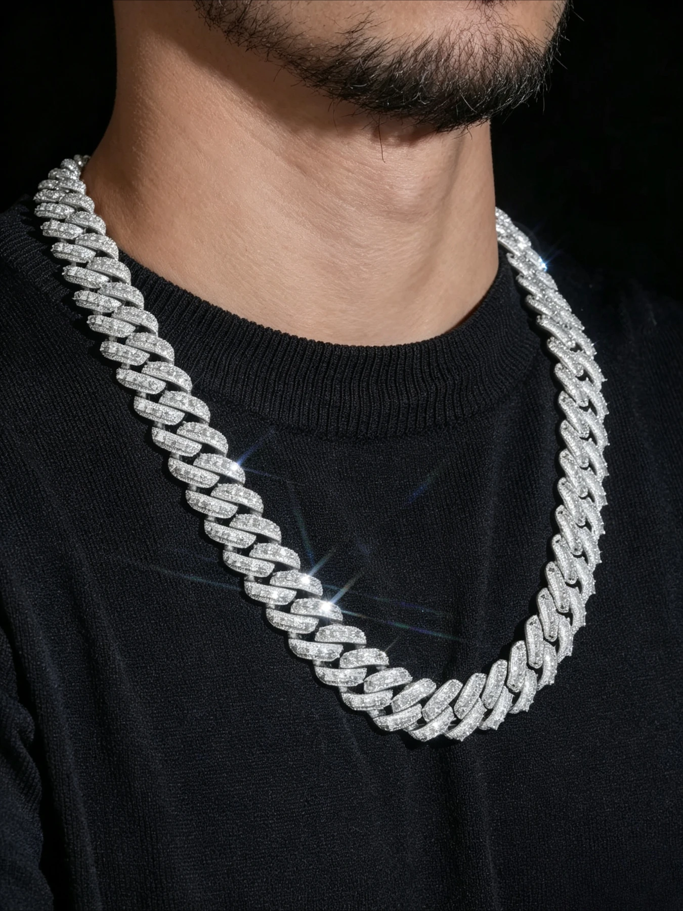 Fast Shipping VVS Chilled Full Diamond Cuban Chain 20mm T-Zirconia Box Bubble Hip Hop Men's, Halloween Thanksgiving Gift