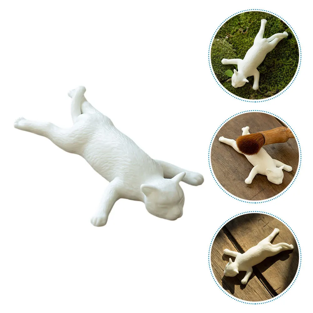 

1Pcs Ceramic Animal Ornament Creative Cat Desktop White Decorative Adornment Home Office Desk Decor Creative Ceramic Cat