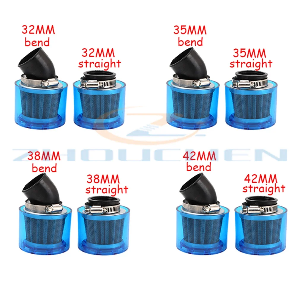 

Universal Blue 32mm 35mm 38mm 42mm Motorcycle Motorbike Air Filter Cleaner 50cc 110cc 125cc ATV PIT Dirt Bike Splash Proof