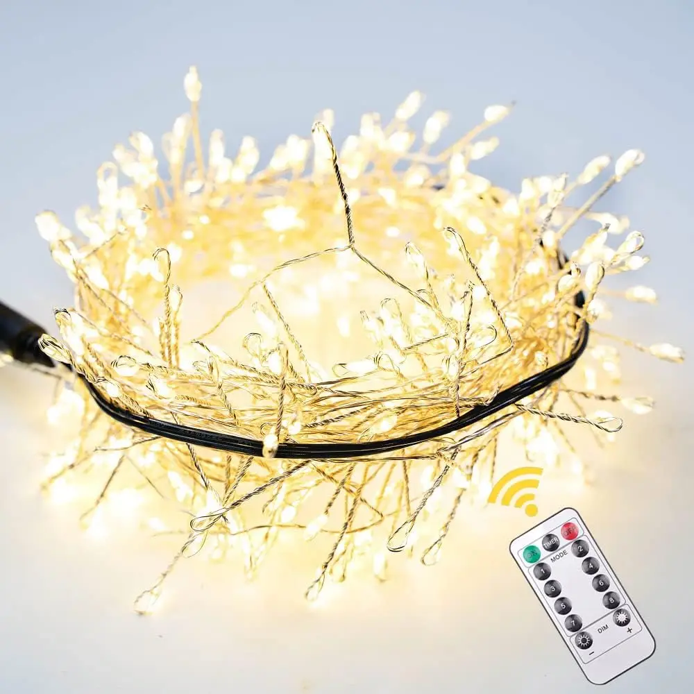 Luci da fata a grappolo 36M 1000LED con cavo in rame remoto per la decorazione dell'albero di Natale all'aperto del giardino delle feste