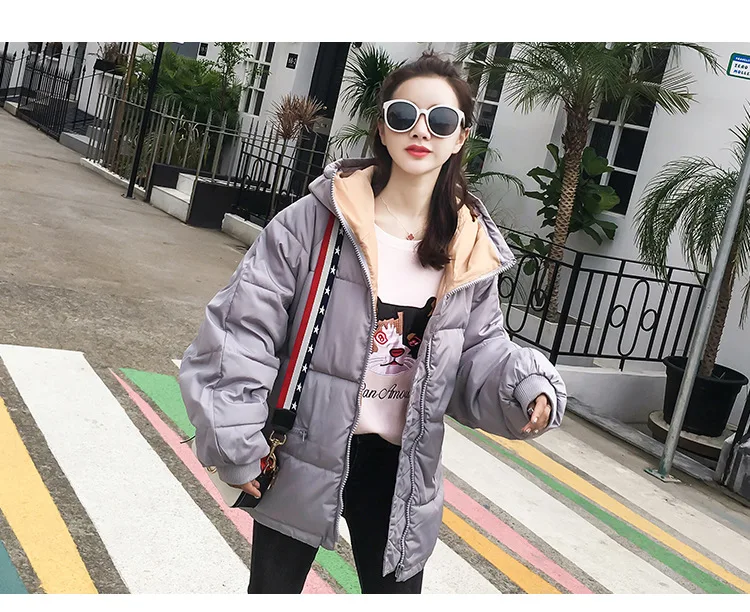 سترة نسائية أنيقة للخريف والشتاء بقلنسوة قصيرة وسترة قطنية سميكة ودافئة ملابس نسائية قطنية قصيرة عادية باللون الأخضر #5